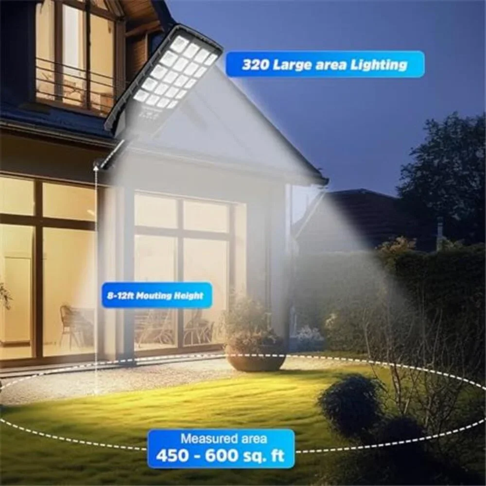 2 Pack Solar Street Light 20000LM Motion Sensor Dusk Dawn Waterproof